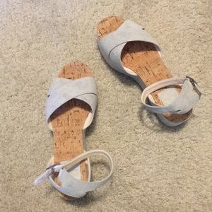 Baby blue platform sandals